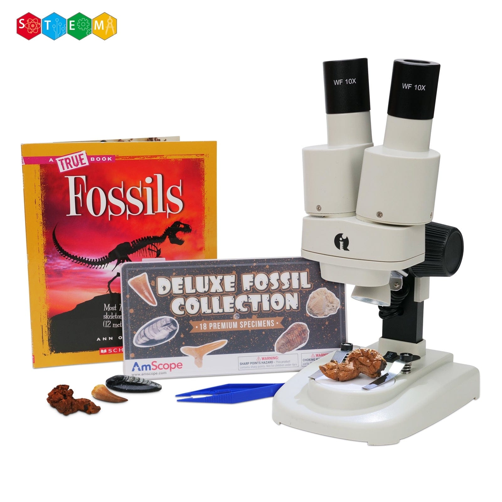 amscope-stereo-se102led-18fos-mikroskop-20x-50x-fossil-set image 1