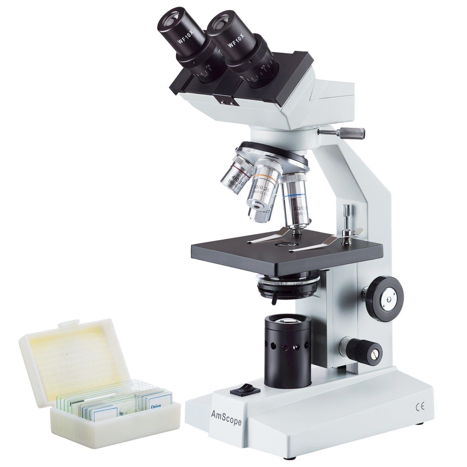 amscope-b100-durchlichtmikroskop-40x-1000x-led-pr-parate-set image 1