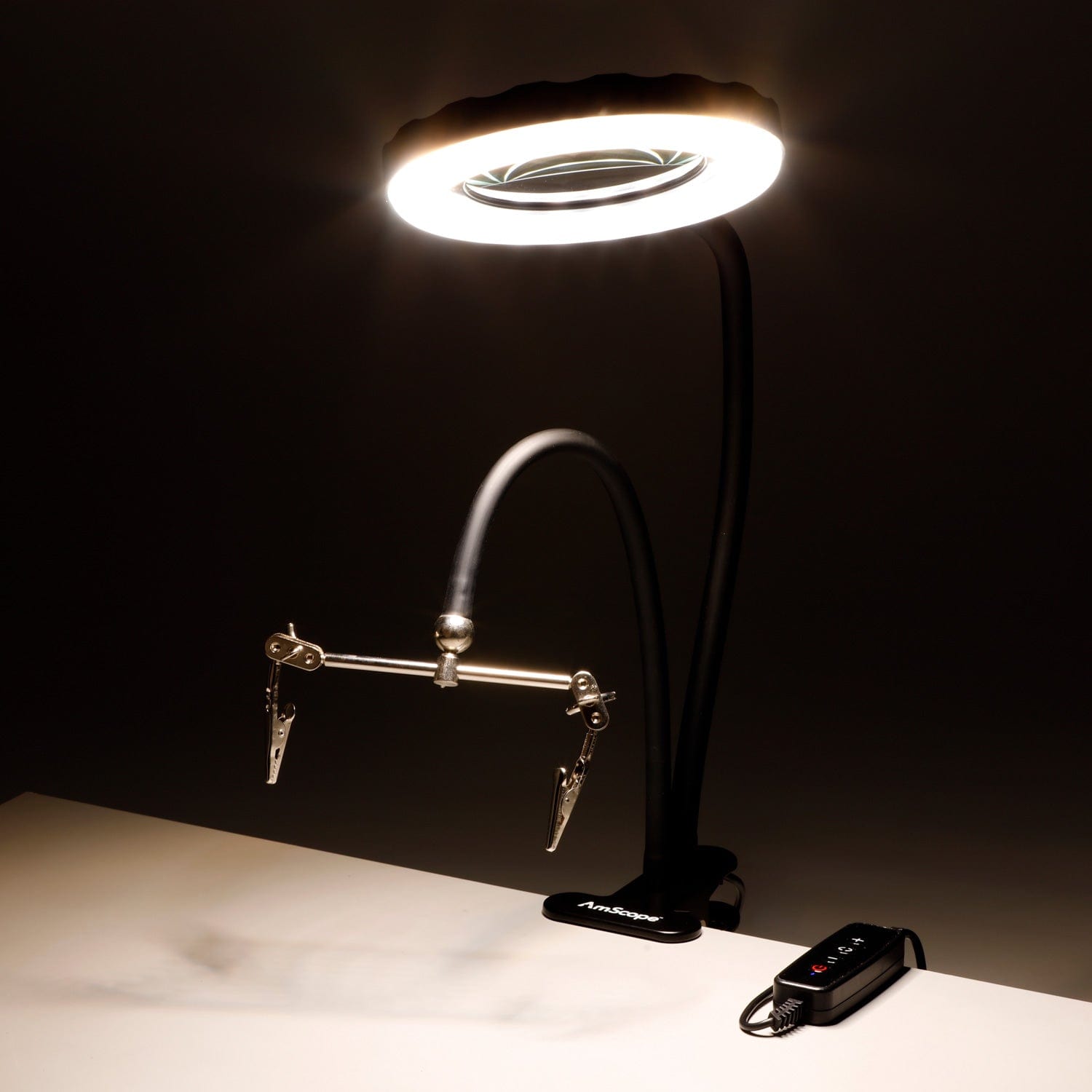 amscope-magled-8090-lupenlampe-1-75x-led-schwarz-platinenhalter image 4