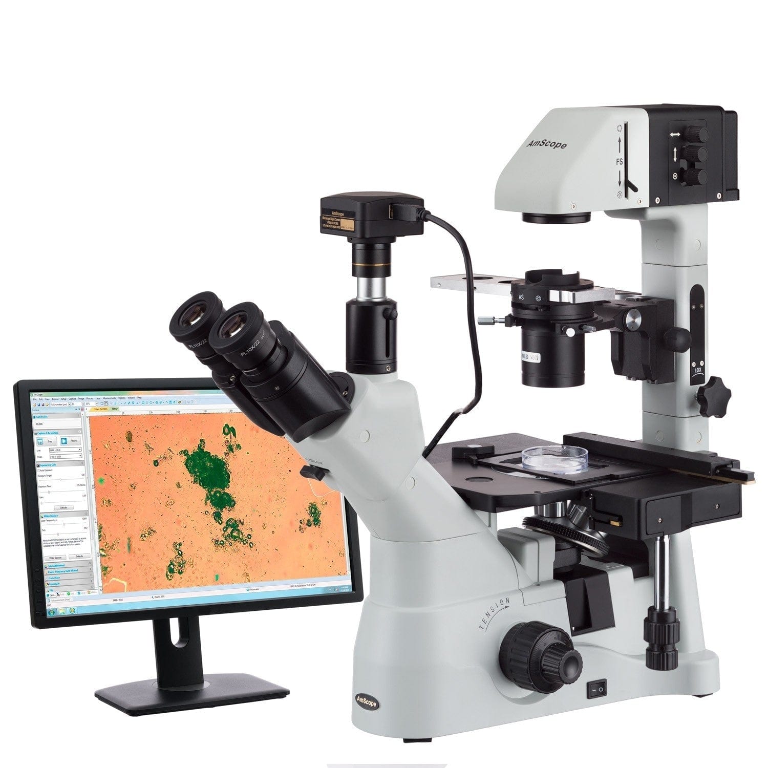 amscope-in480-invers-fluoreszenzmikroskop-40x-1500x-usb3-0 image 1