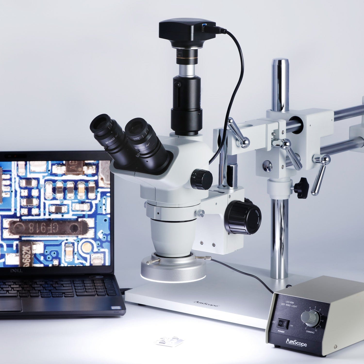 amscope-zm-4-trinokular-stereomikroskop-2x-90x-boom-stativ image 2