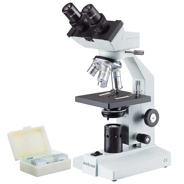 amscope-b100-durchlichtmikroskop-40x-1000x-led-pr-parate-set image 1