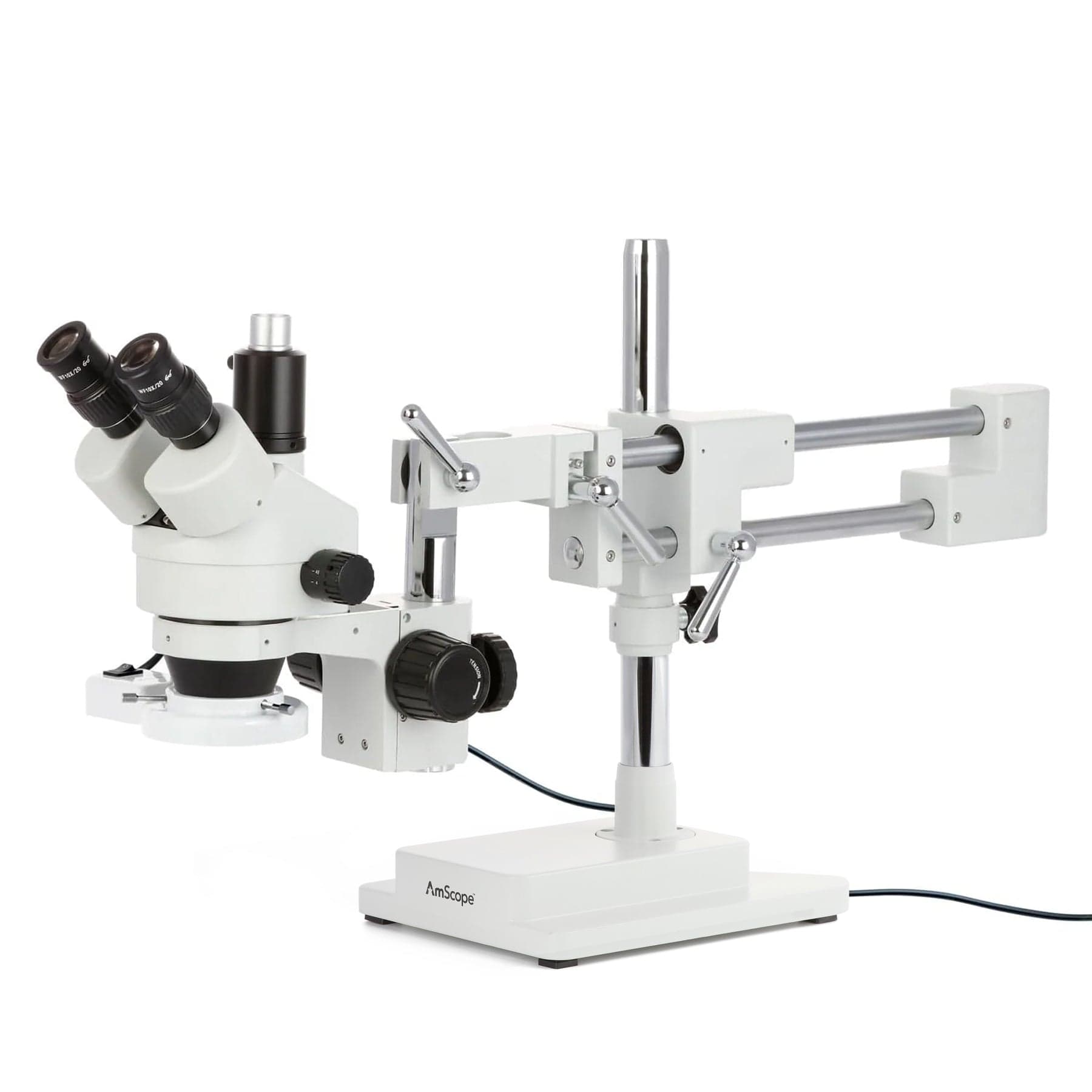 amscope-sm-4-stereomikroskop-7x-45x-hdmi-fluoreszenz-doppelarm image 1