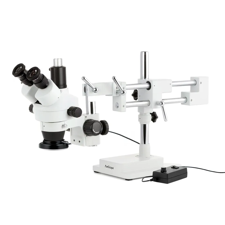 amscope-sm-4-trinokular-stereomikroskop-7x-45x-led-boom image 1