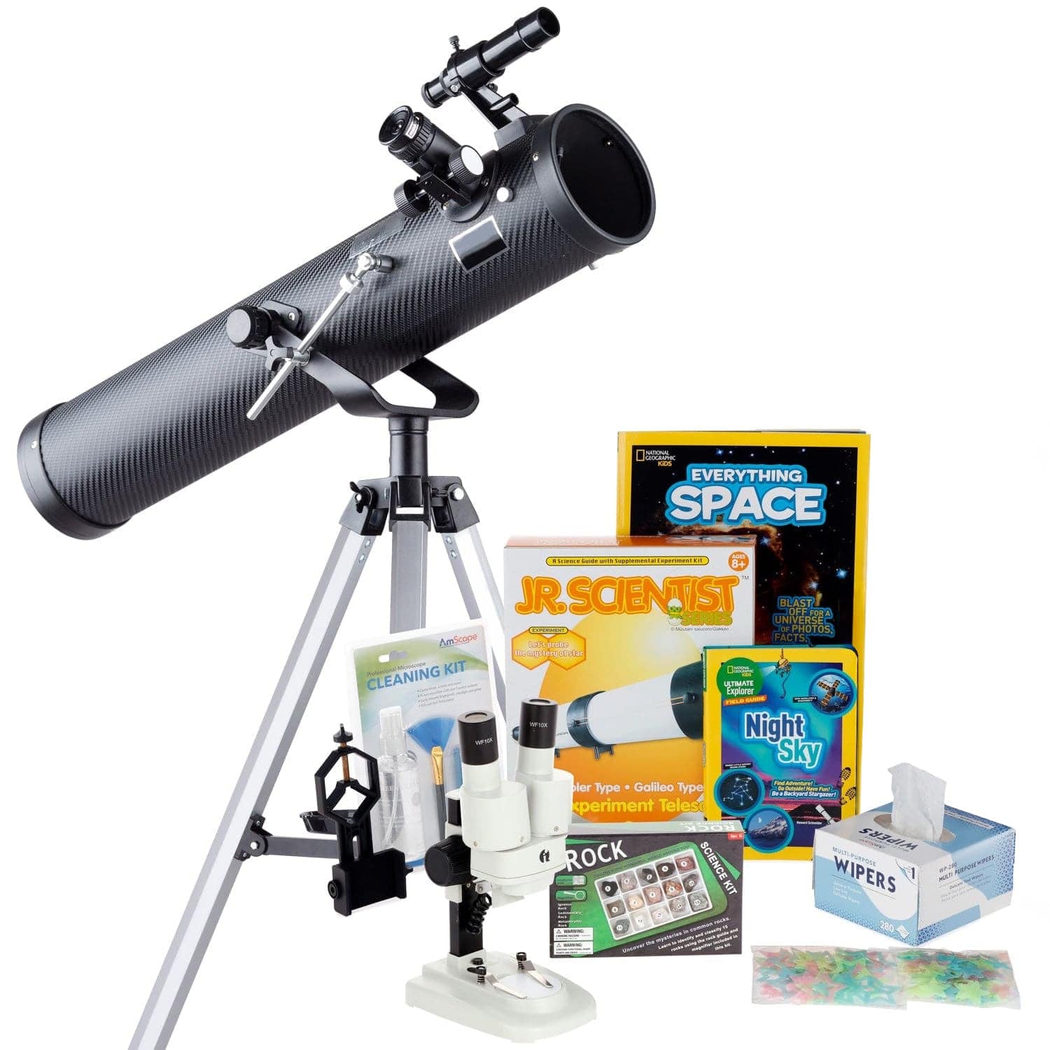 amscope-beginner-astronomer-teleskop-76mm-35x-350x-moon-gazer-set image 2