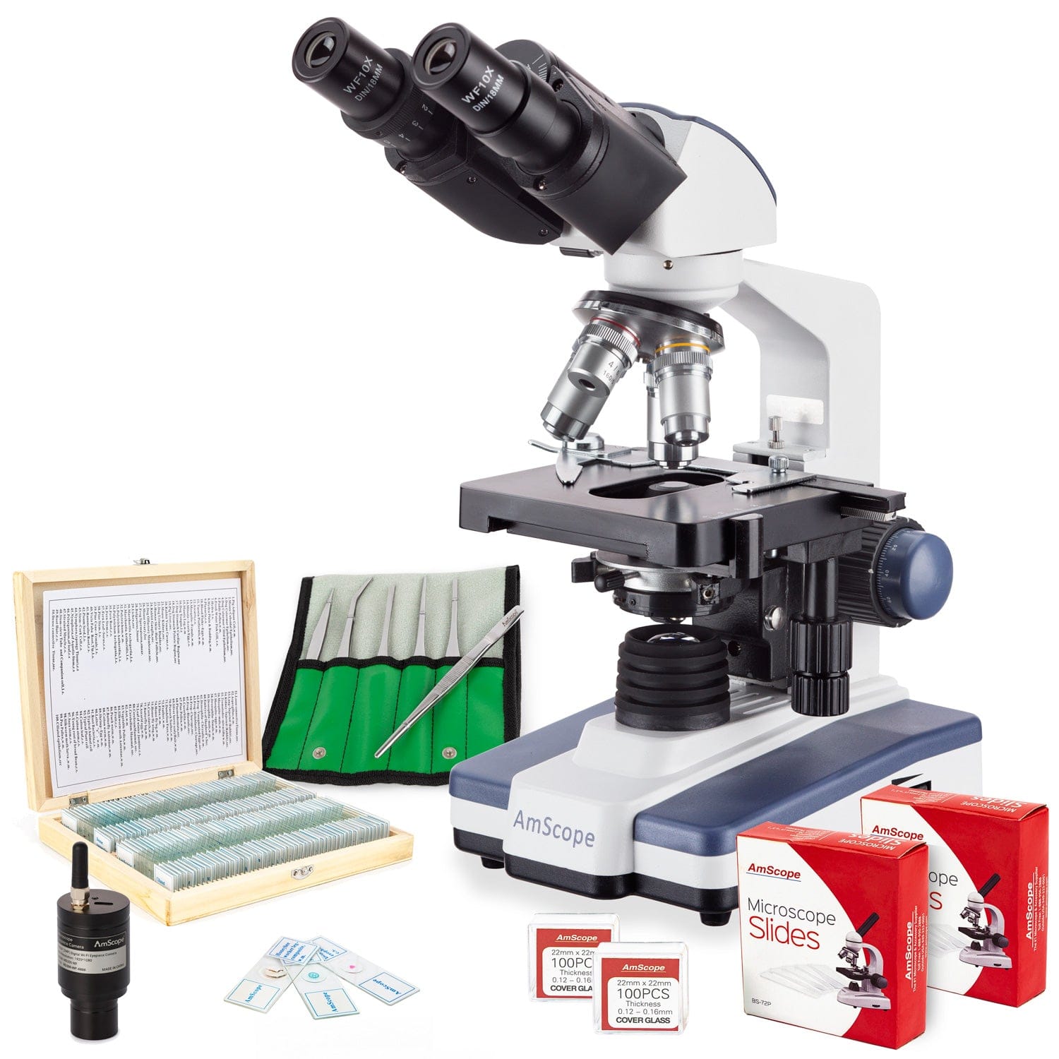 amscope-b120c-binokular-mikroskop-2500x-led-wifi-2mp-set image 1