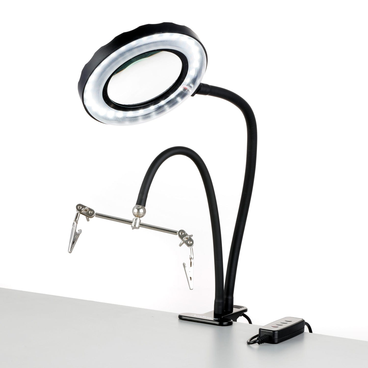 amscope-magled-8090-lupenlampe-1-75x-led-schwarz-platinenhalter image 1