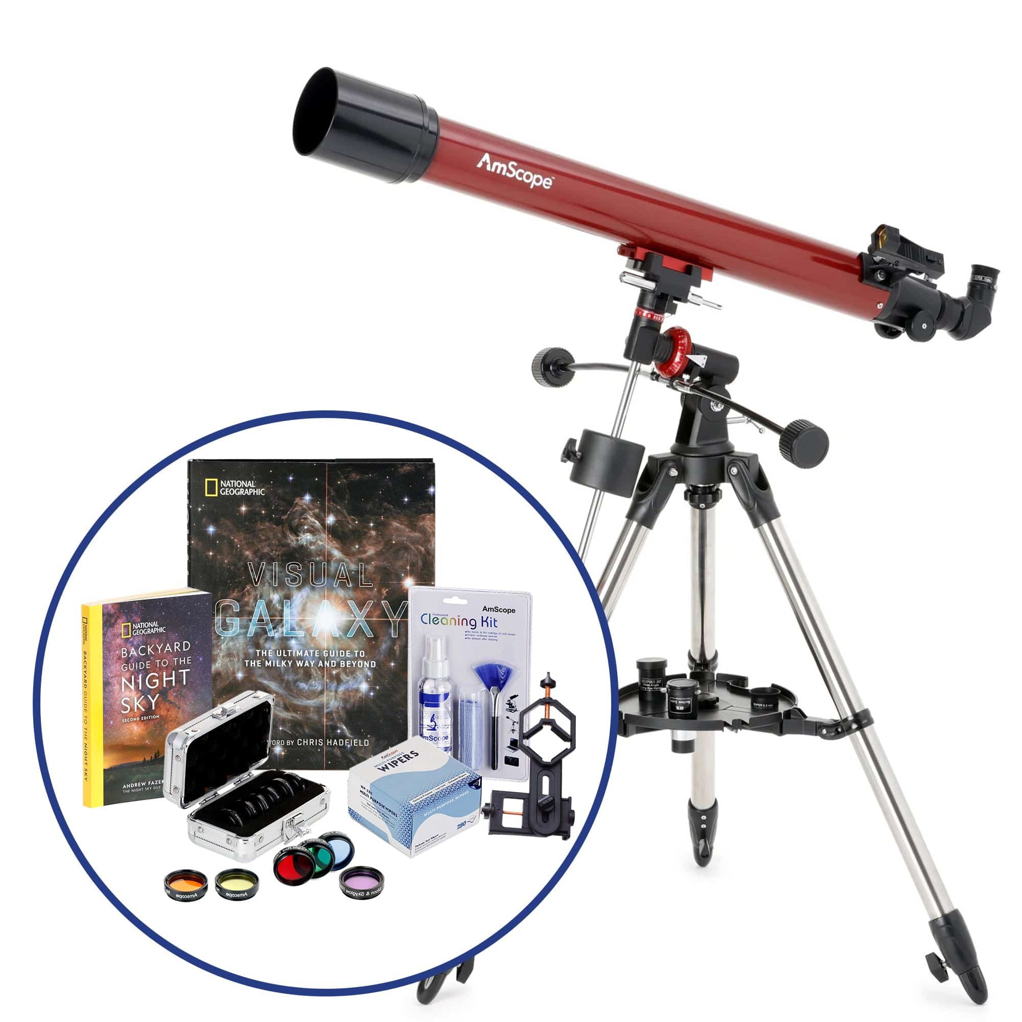 amscope-70900-teleskop-70-900-refraktor-quatorial-set image 1