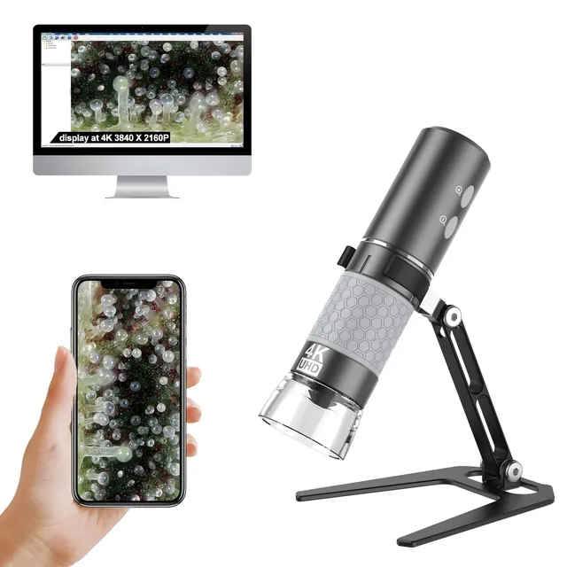 ninyoon-4k-wifi-usb-mikroskop-grau-schwarz-mit-st-nder image 1