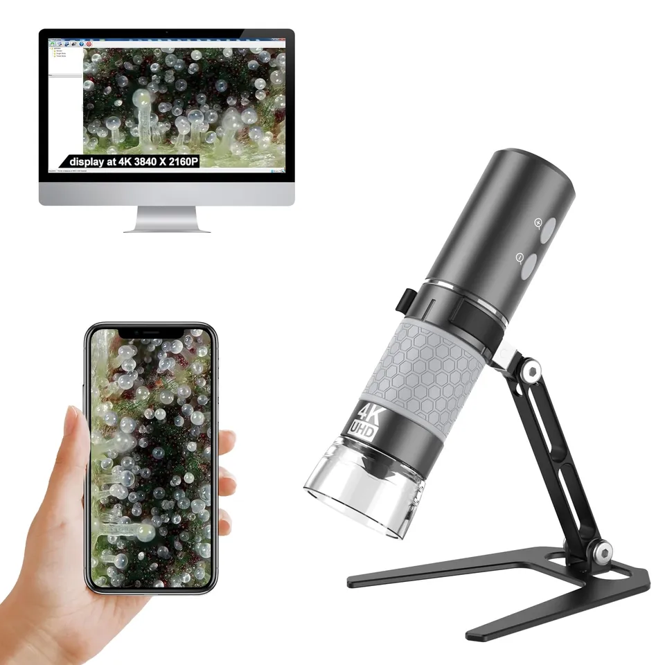 ninyoon-4k-wifi-usb-mikroskop-grau-schwarz-mit-st-nder image 1