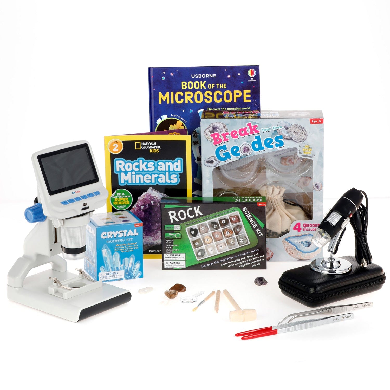 amscope-kvb-geo-140-exp-sch-lermikroskop-geologie-set image 1