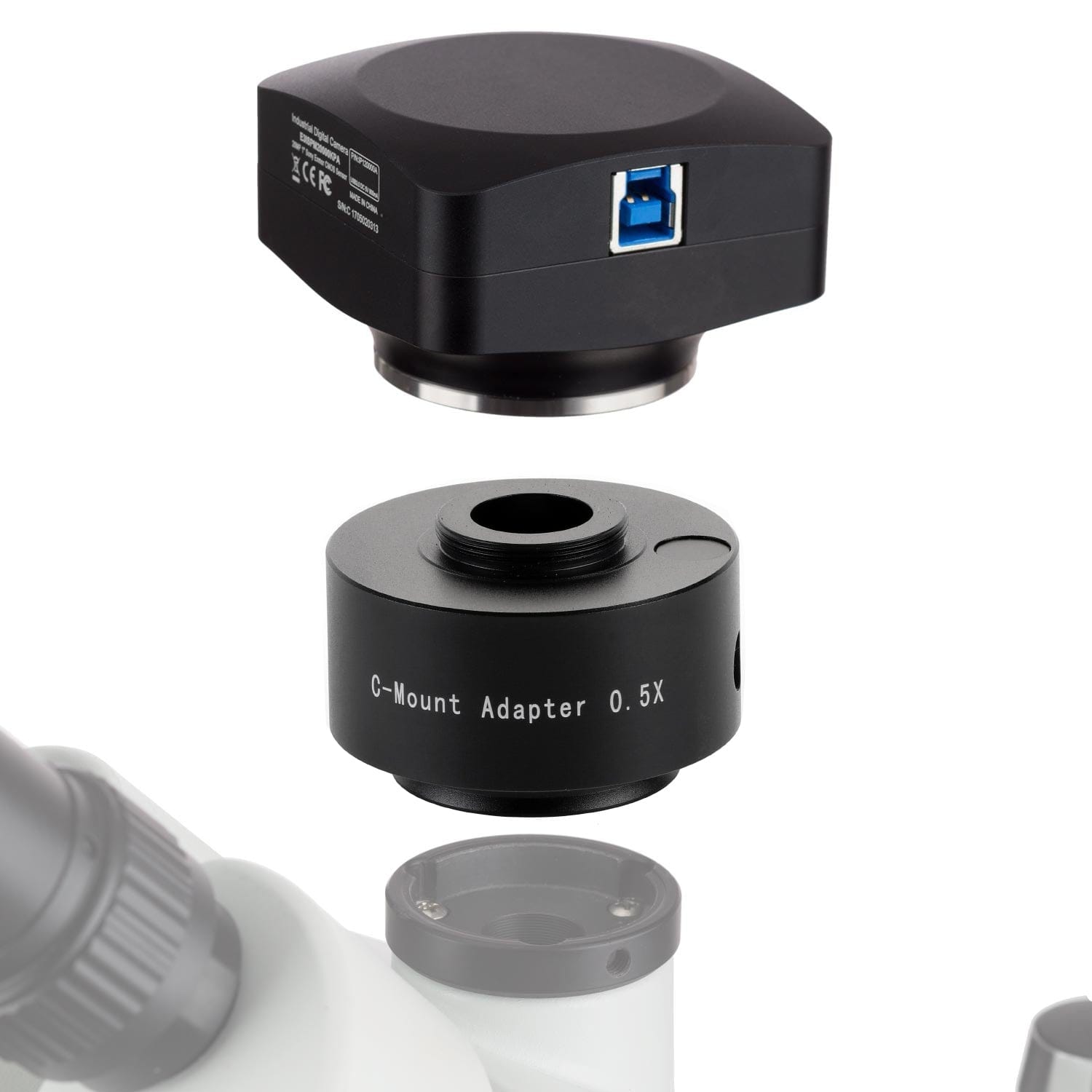 amscope-ad-c05-cx-0-5x-c-mount-kameraadapter-cx-port-1-2-zoll image 3