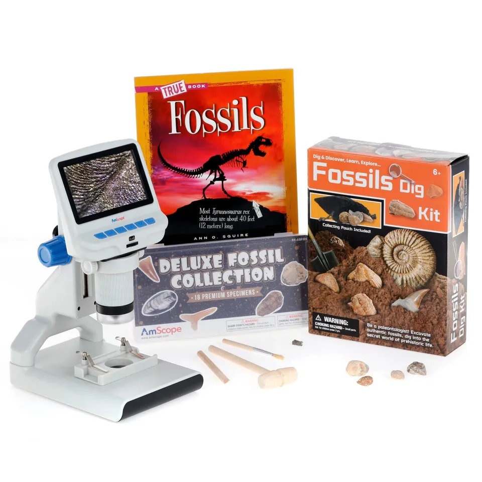 amscope-kvb-fos-140-adv-kindermikroskop-fossil-set image 1