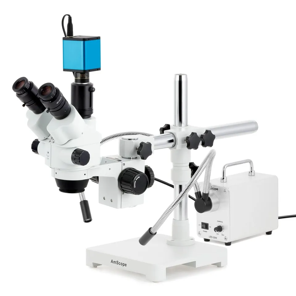 amscope-sm-3-stereomikroskop-7x-45x-schwanenhals-led-einarmstativ image 1
