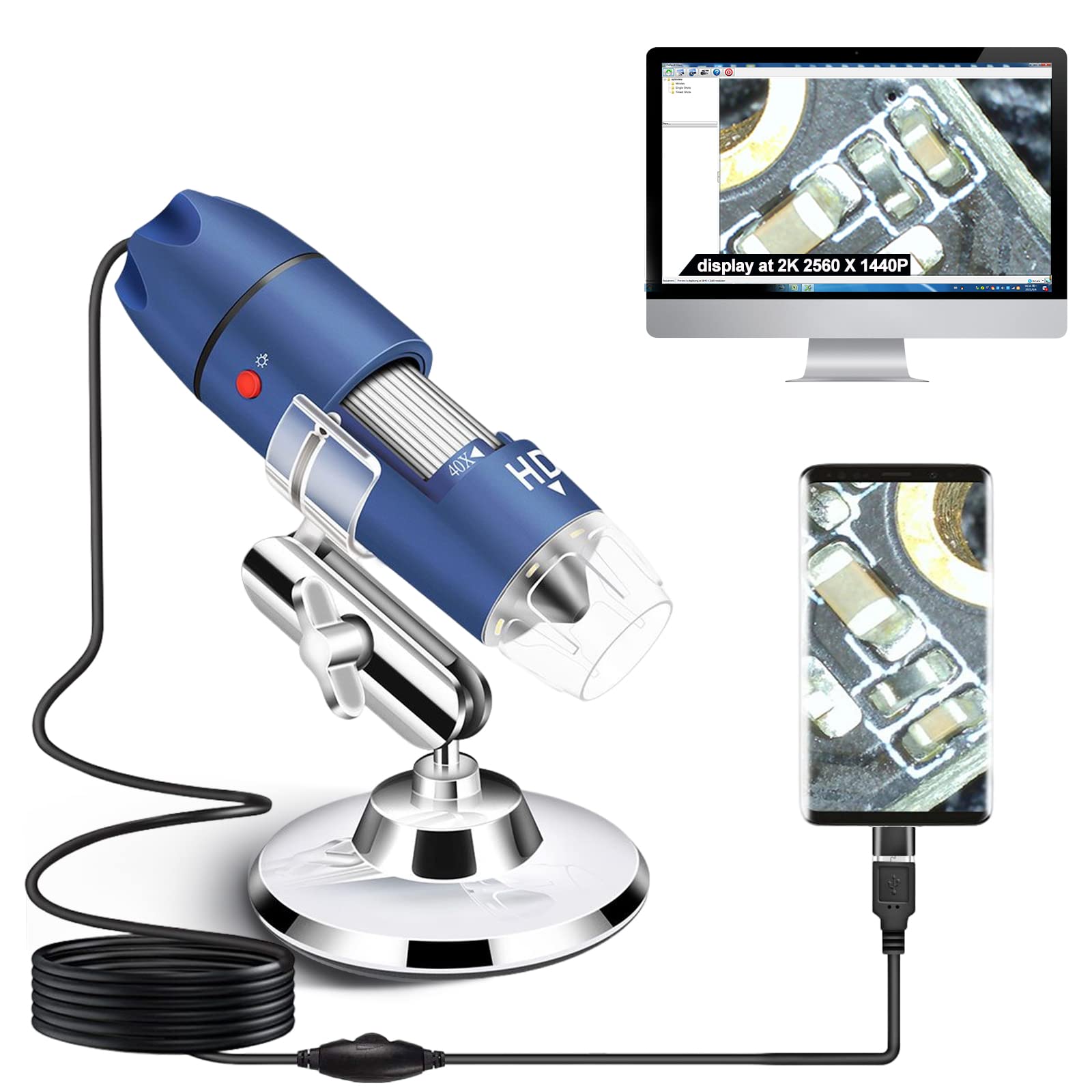 ninyoon-4k-wifi-usb-mikroskop-grau-schwarz-mit-st-nder image 8