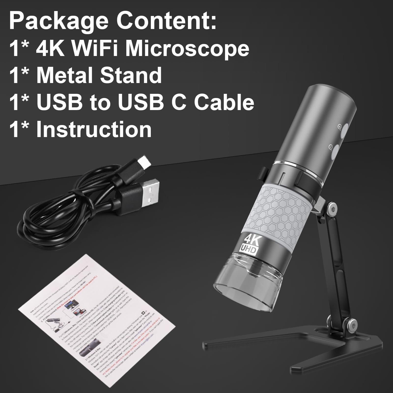 ninyoon-4k-wifi-usb-mikroskop-grau-schwarz-mit-st-nder image 6