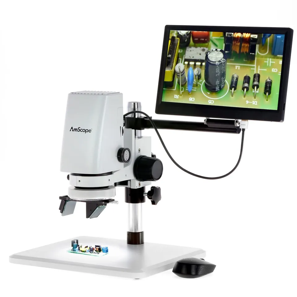 amscope-dm750-digital-inspektionsmikroskop-5x-monitor-11-6-1080p image 1