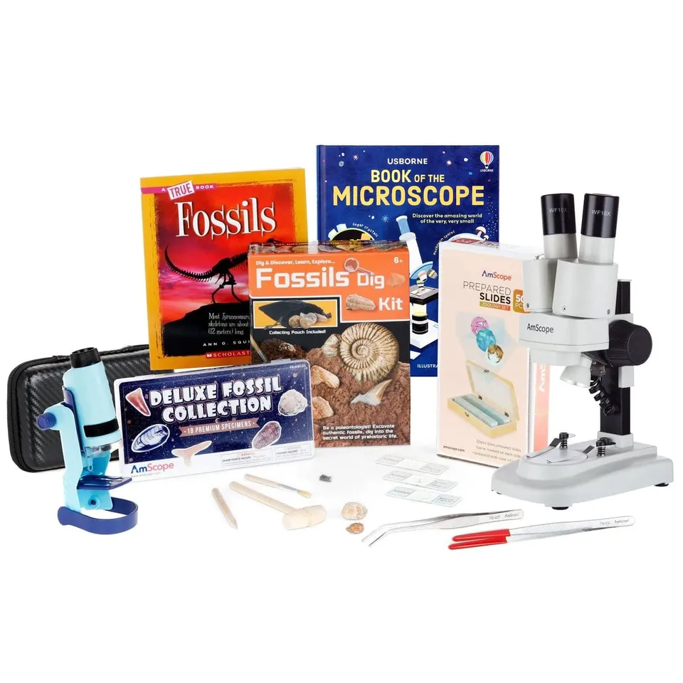 amscope-student-kvb-fos-612-exp-mikroskop-fossil-set-kinder image 1