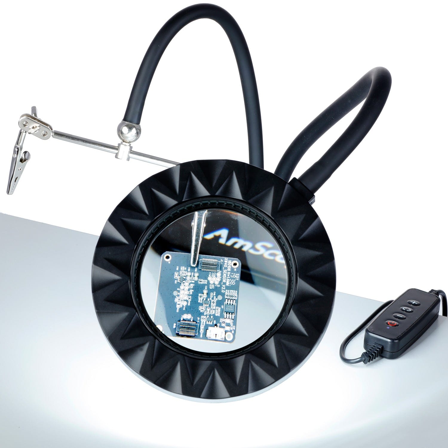 amscope-magled-8090-lupenlampe-1-75x-led-schwarz-platinenhalter image 2