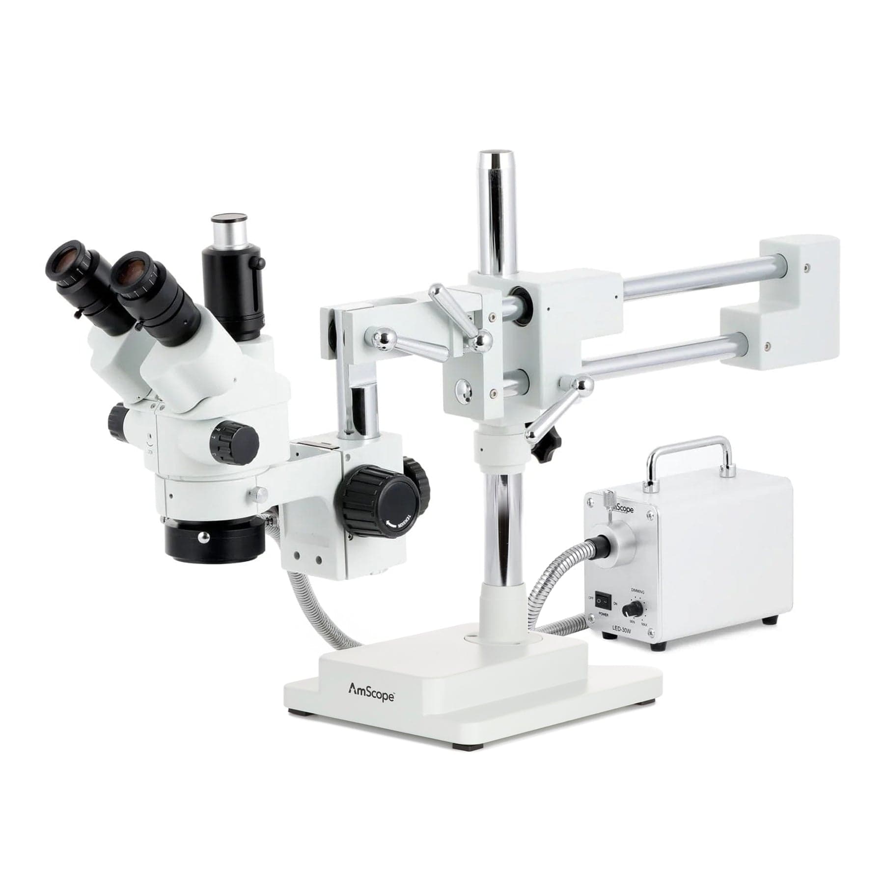 amscope-sm-4ntp-stereo-mikroskop-7x-45x-mit-doppelarm-stativ-led image 1