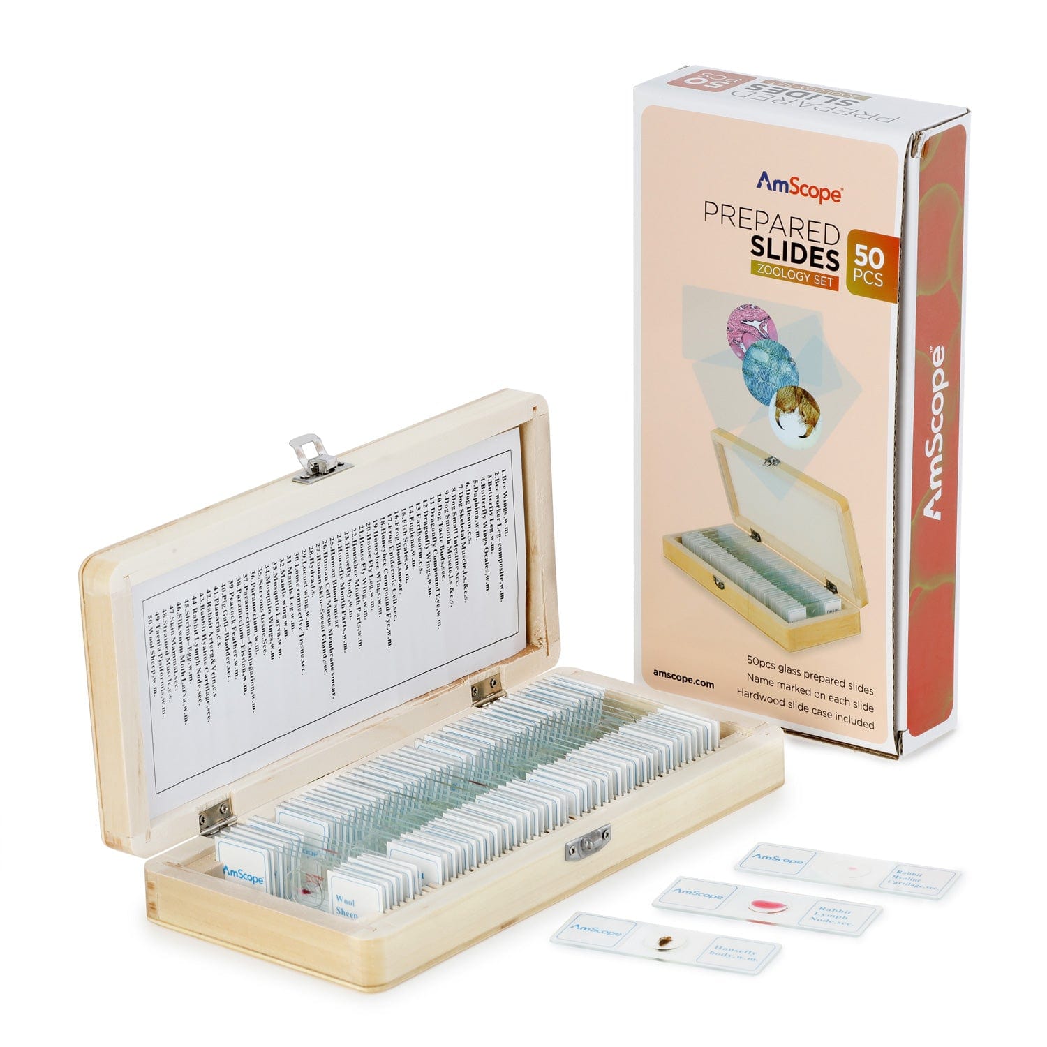 amscope-ps50w-zlg-zoologie-objekttr-ger-glas-50er-set image 1