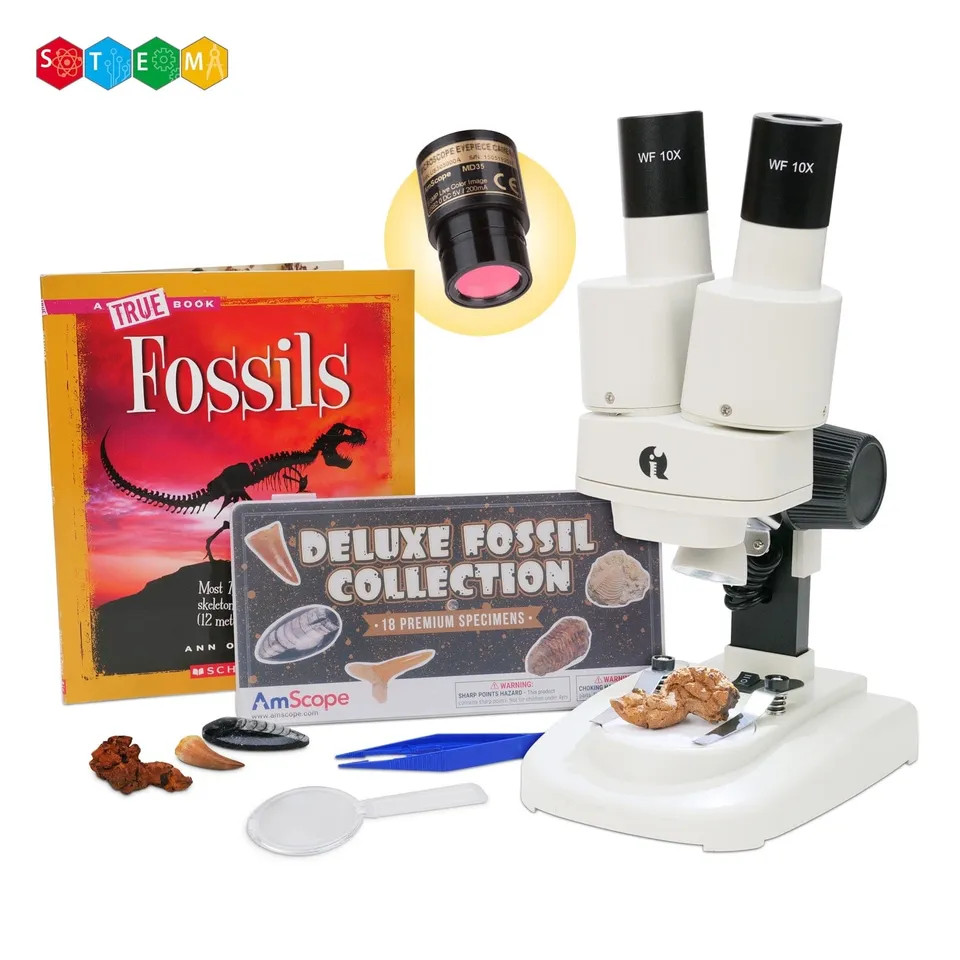 amscope-se102led-stereo-mikroskop-20x-50x-fossil-set-kamera image 1