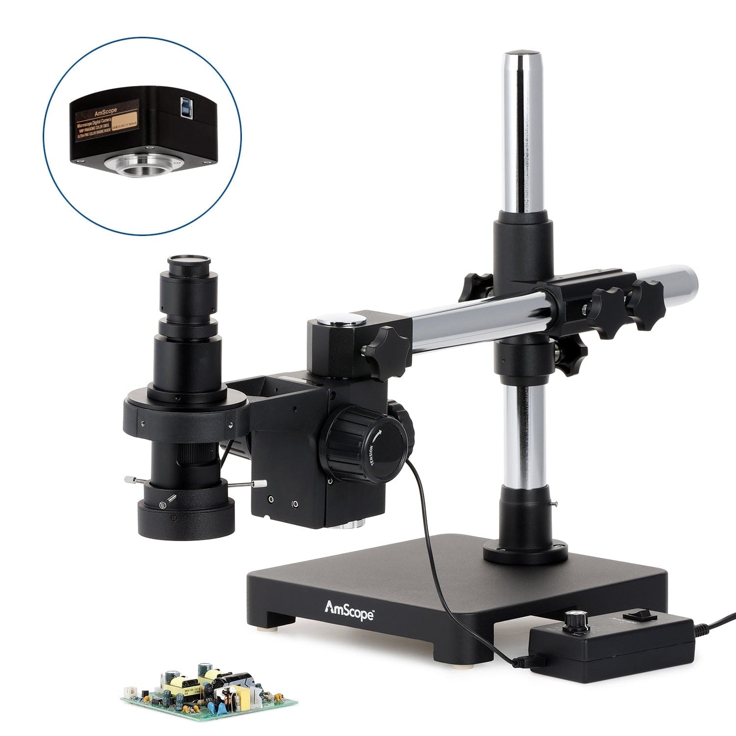 amscope-h800-zoom-inspektionsmikroskop-0-7x-5x-led-einarmstativ image 3