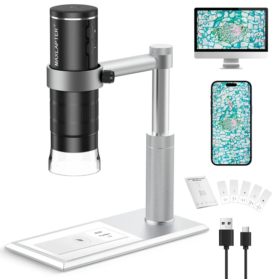 maxlapter-microscope-digital-mikroskop-wlan-50x-1000x-mit-st-nder image 1