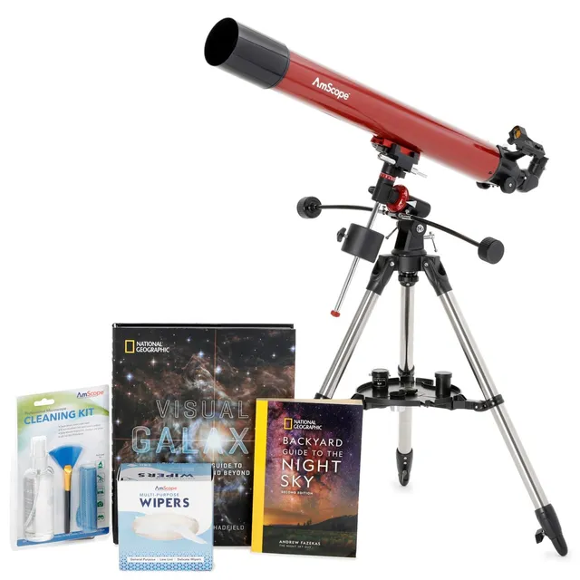 amscope-80-900-refraktor-teleskop-bundle-stellar-okulare image 1
