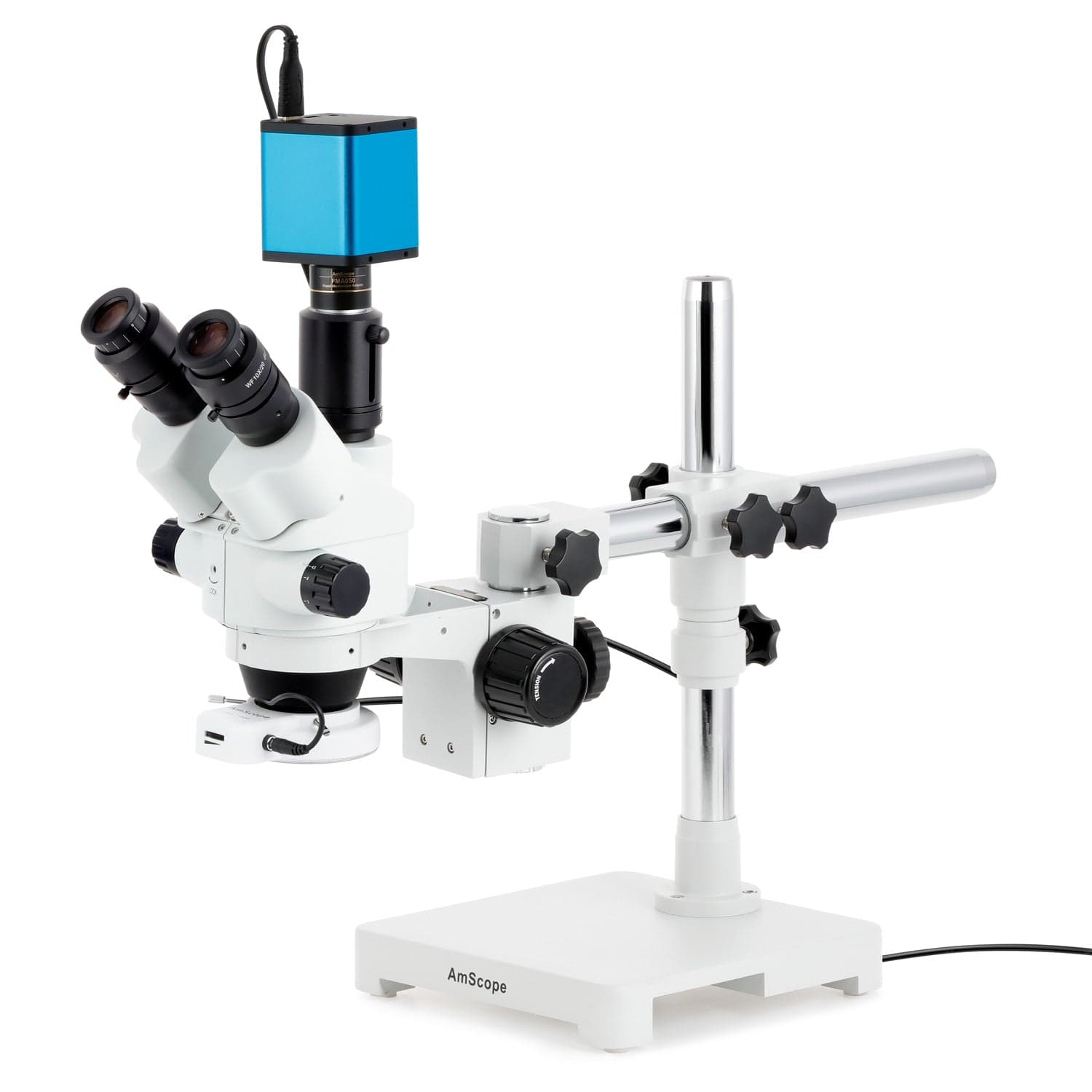 amscope-sm-3-zoom-stereomikroskop-7x-45x-boomstativ-led-kamera image 1
