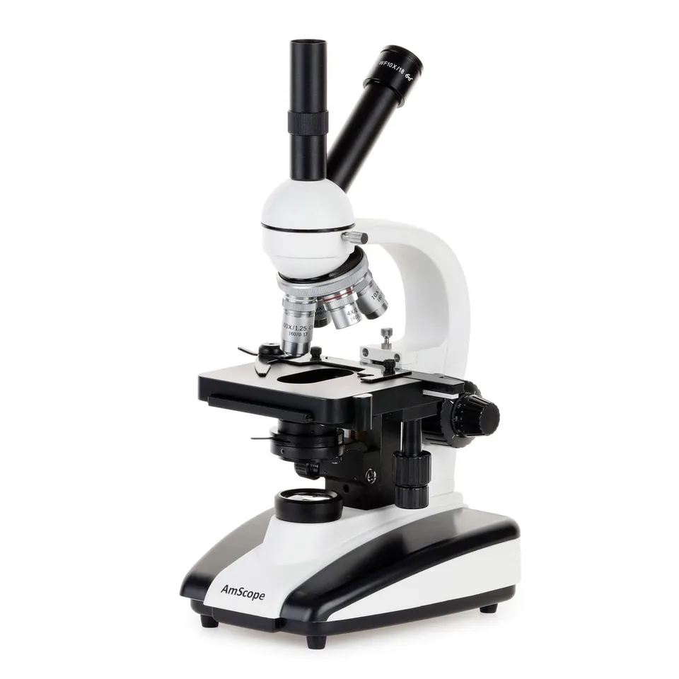 amscope-d130-dual-view-durchlichtmikroskop-40x-1000x-halogen image 1