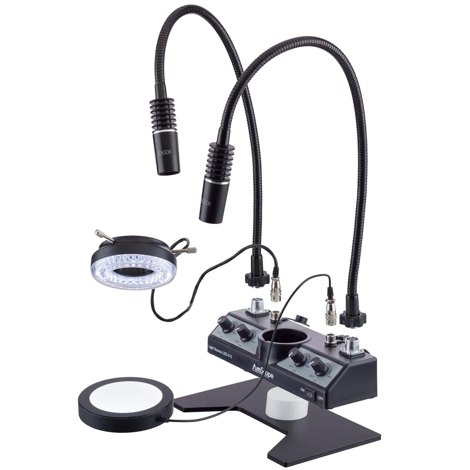 amscope-led-312w-mikroskopbeleuchtung-ringlicht-gooseneck image 2