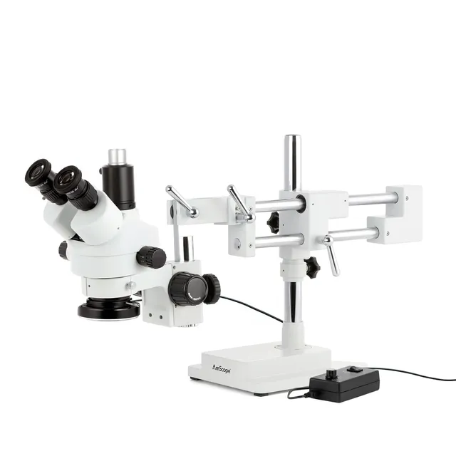 amscope-sm-4t-trinokular-stereomikroskop-7x-45x-led-ringlicht-boom image 1