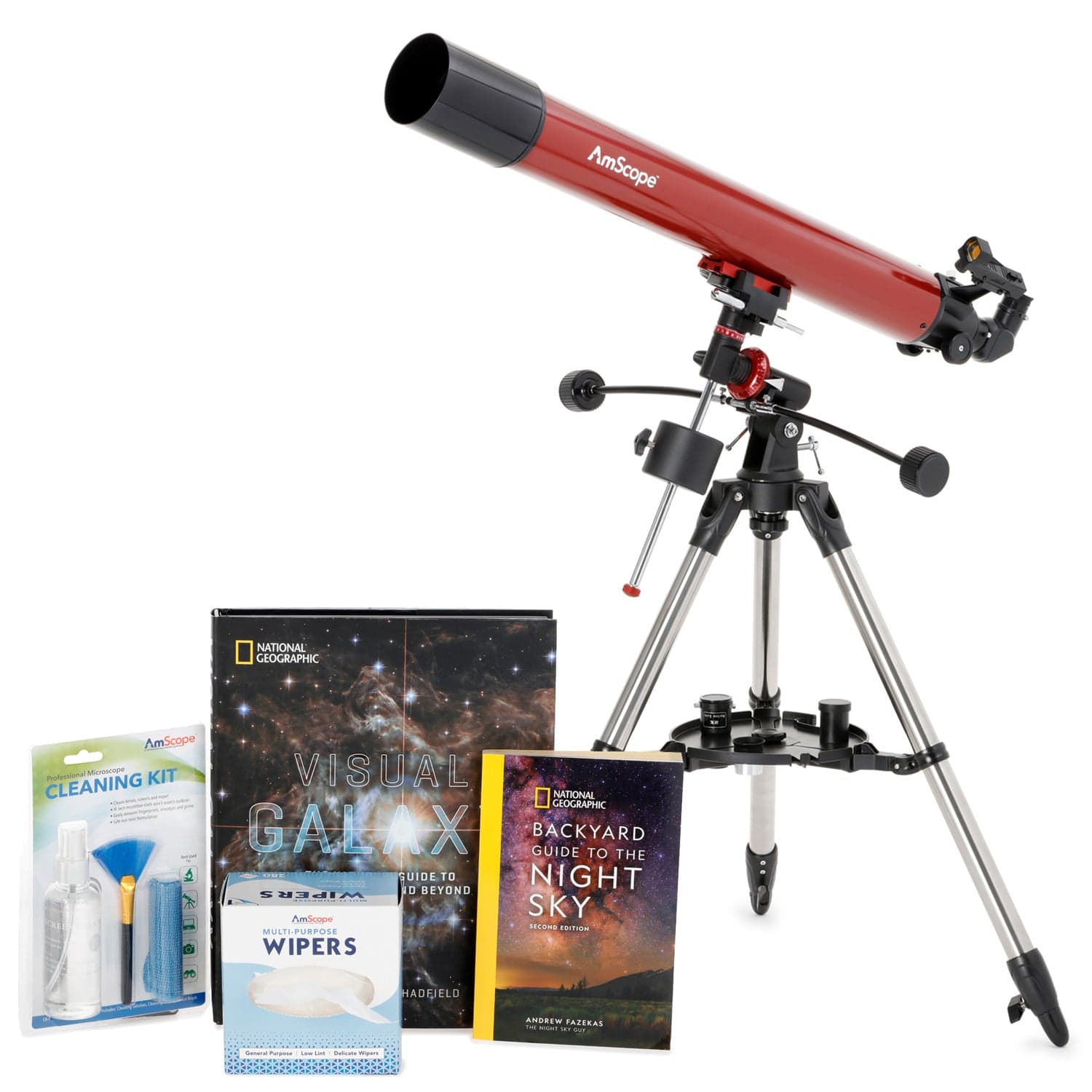 amscope-80-900-refraktor-teleskop-bundle-stellar-okulare image 1