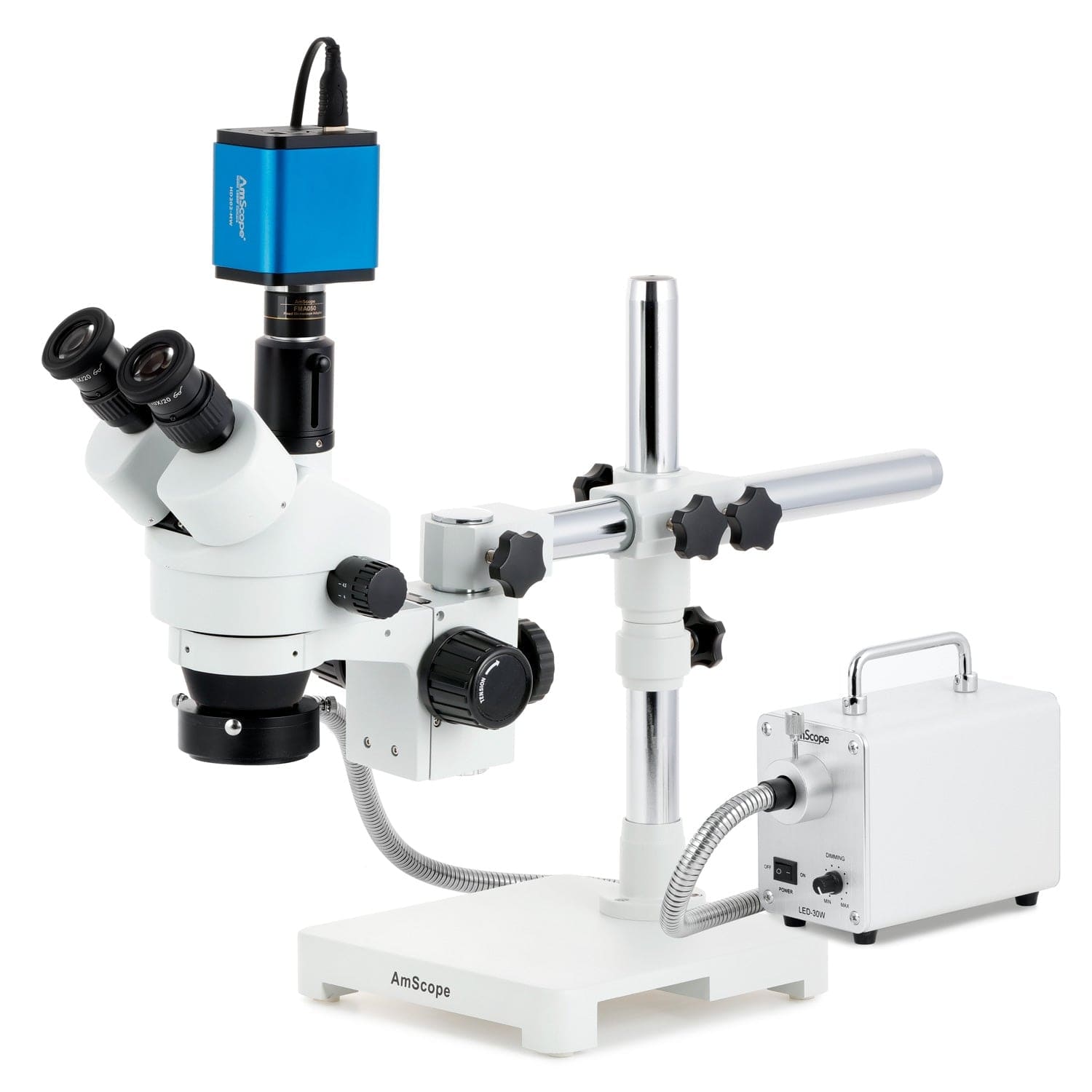 amscope-sm-3t-zoom-stereomikroskop-7x-45x-faser-ringlicht-kamera image 1