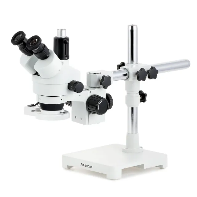 amscope-sm-3t-stereomikroskop-7x-45x-fluoreszenz-ringlicht-boom image 1