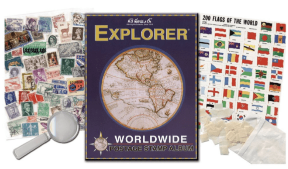 amscope-explorer-briefmarken-set-100-st-ck-album-kinder image 1