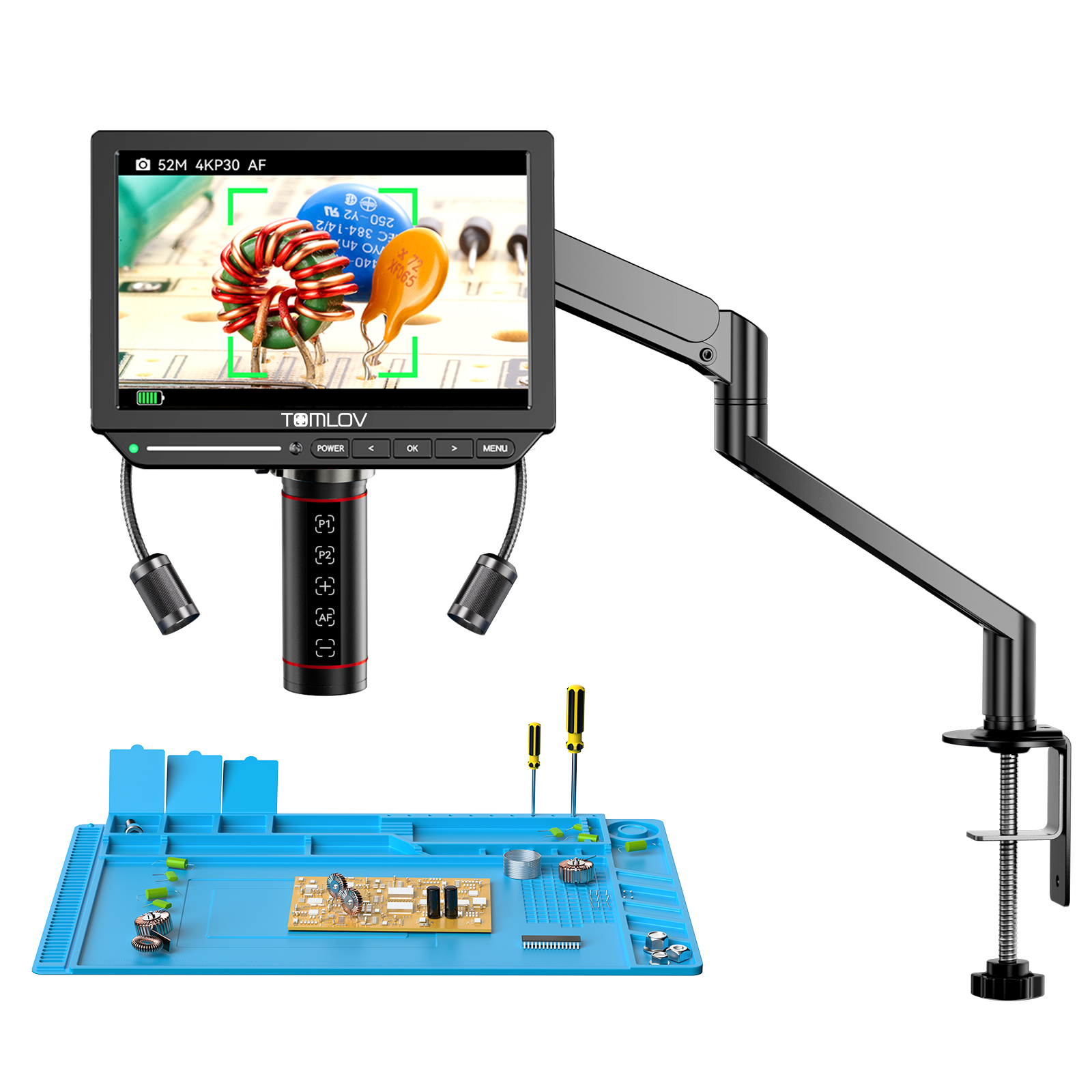 tomlov-tm4k-af-digitalmikroskop-8-zoll-4k-autofokus-flexarm image 1