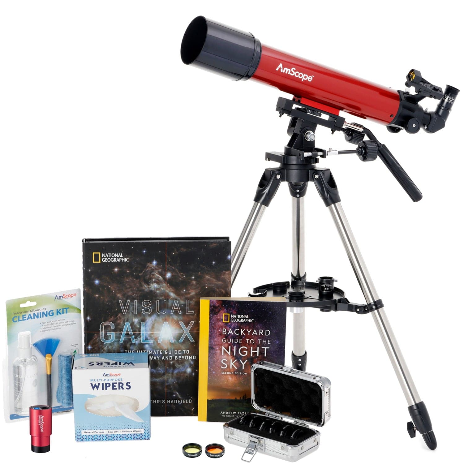 amscope-stellar-refraktor-teleskop-90mm-600mm-bundle-okulare image 2