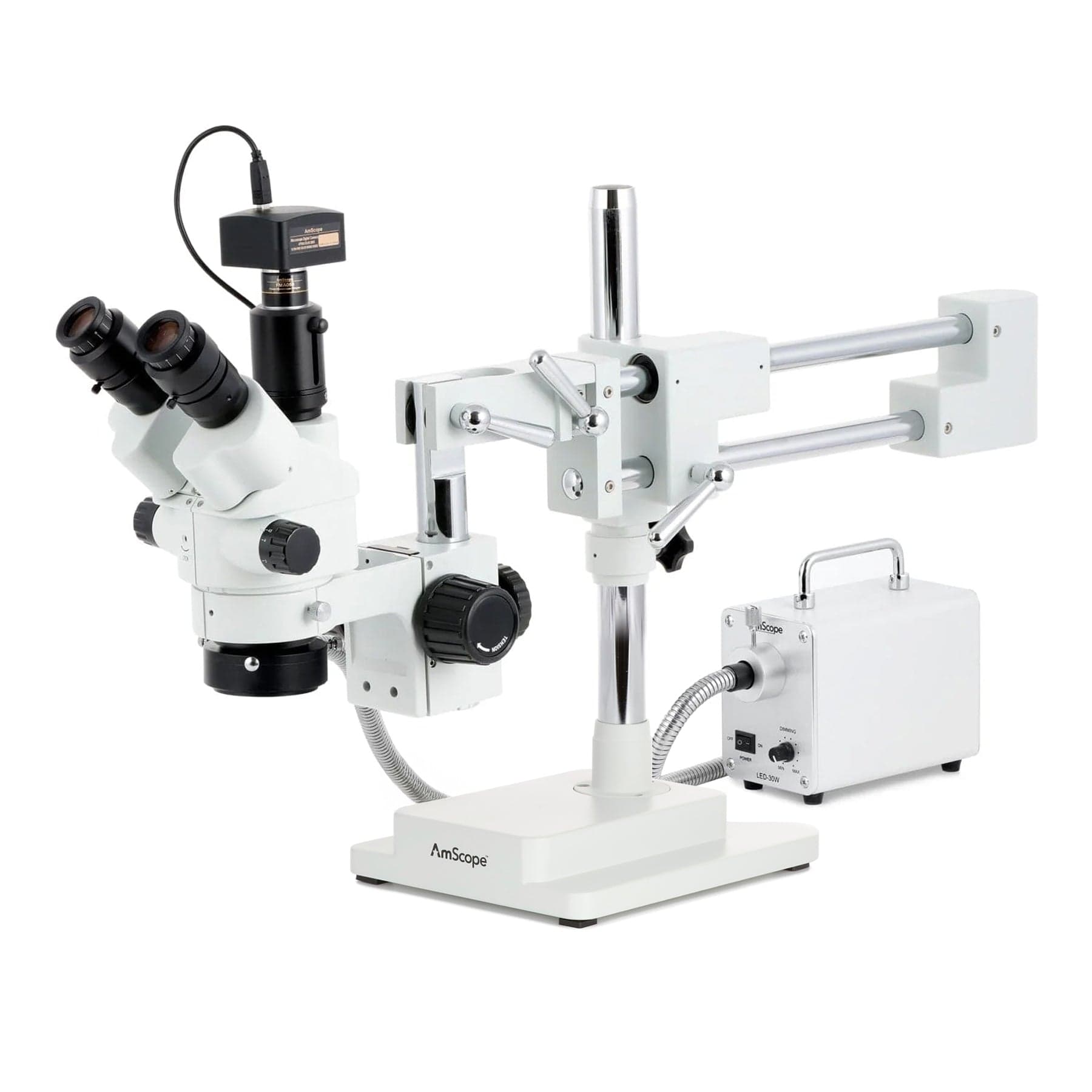 amscope-sm-4ntp-stereo-mikroskop-7x-45x-mit-doppelarm-stativ-led image 2