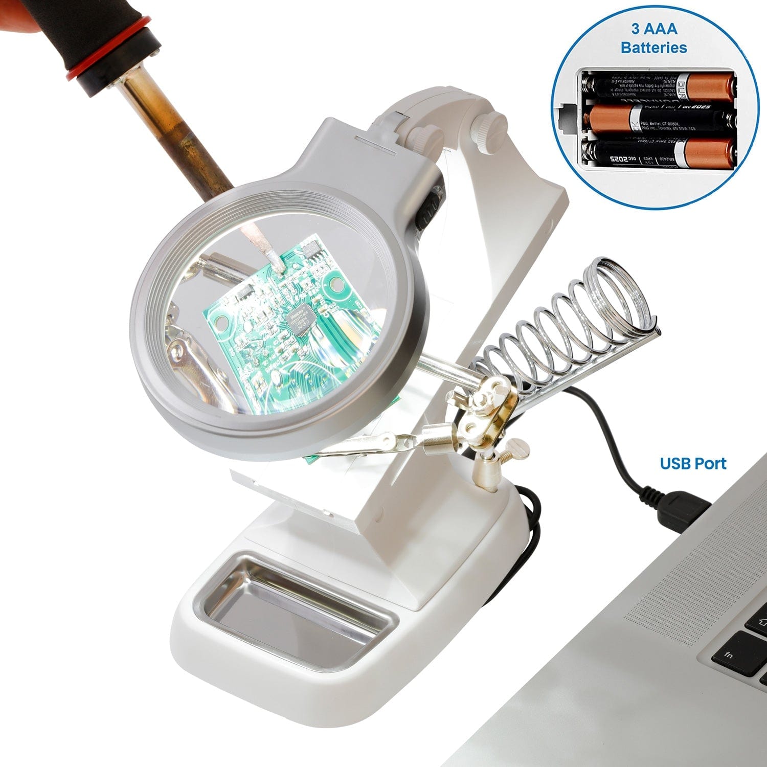 amscope-cbh-th7023b-platinenhalter-lupe-3x-led-licht image 4