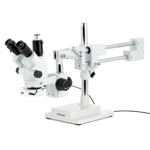 amscope-sm-4-stereomikroskop-7x-45x-mit-hdmi-kamera-doppelarmstativ image 1
