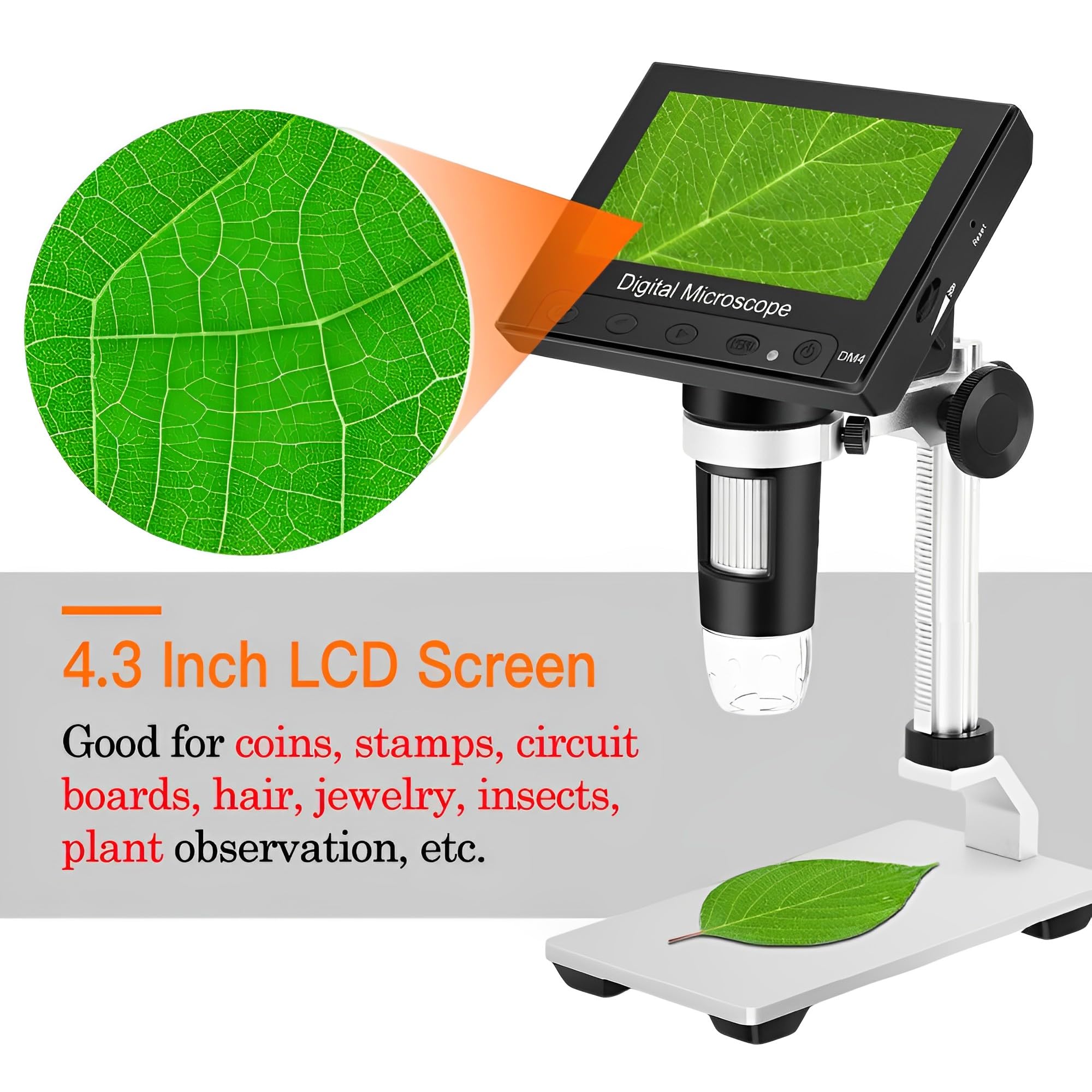 ninyoon-dm4-digitalmikroskop-50-1000x-mit-4-3-zoll-lcd-8-led image 2