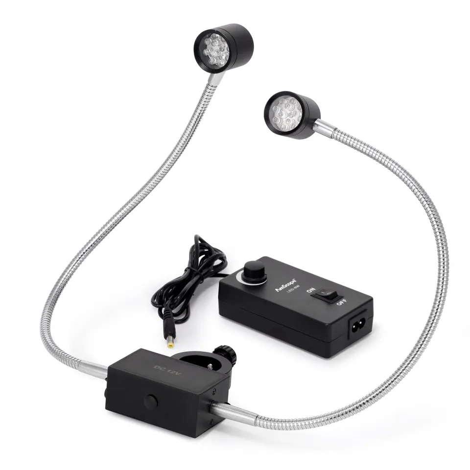 amscope-led-8w-mikroskopbeleuchtung-dual-gooseneck-6500k image 1