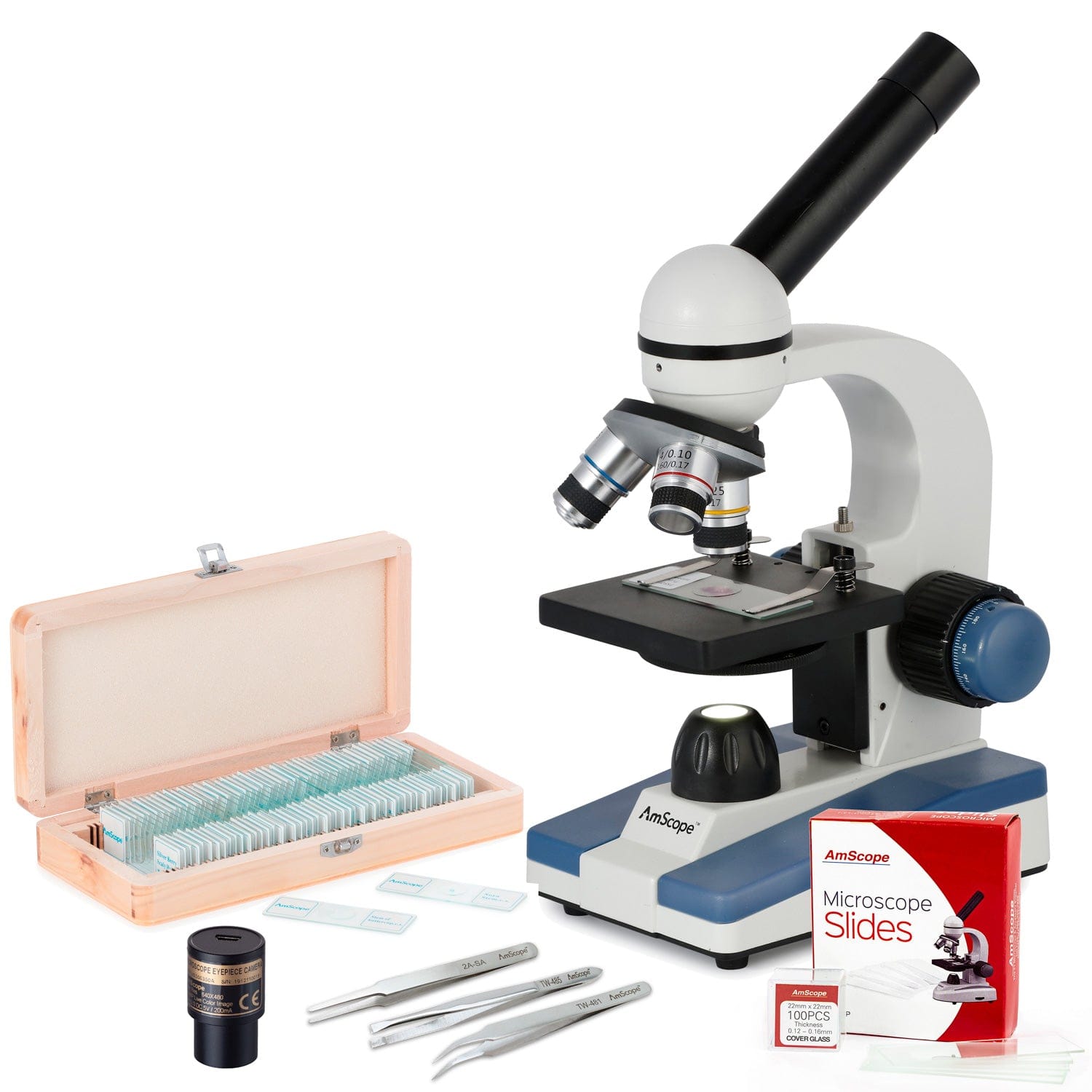 amscope-vb-m150c-gld-sch-lermikroskop-1000x-usb-kamera-set image 1
