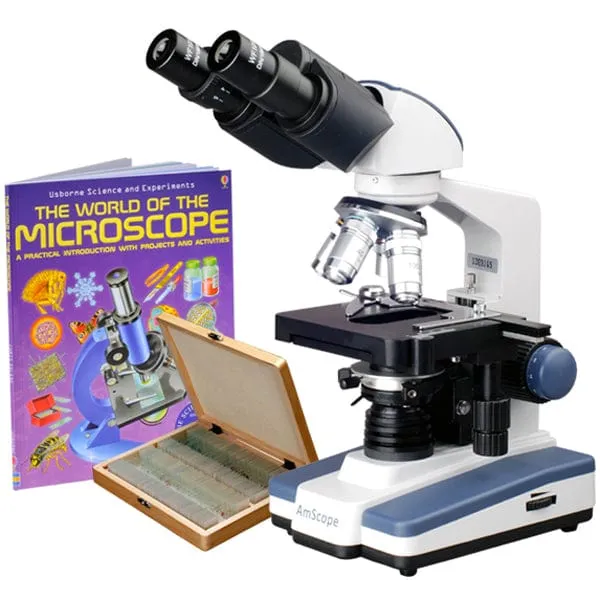 amscope-b120c-wm-ps100-mikroskop-2500x-mit-led image 1