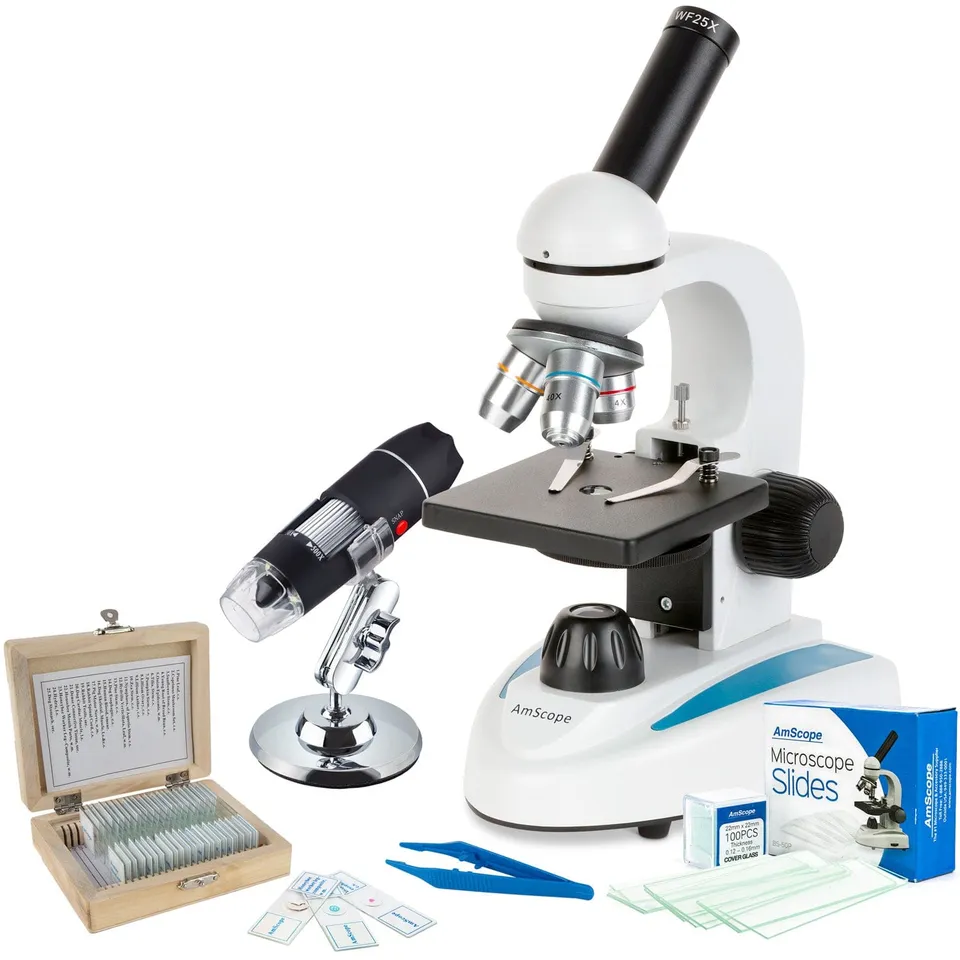 amscope-m149-durchlichtmikroskop-1000x-led-silbern image 1