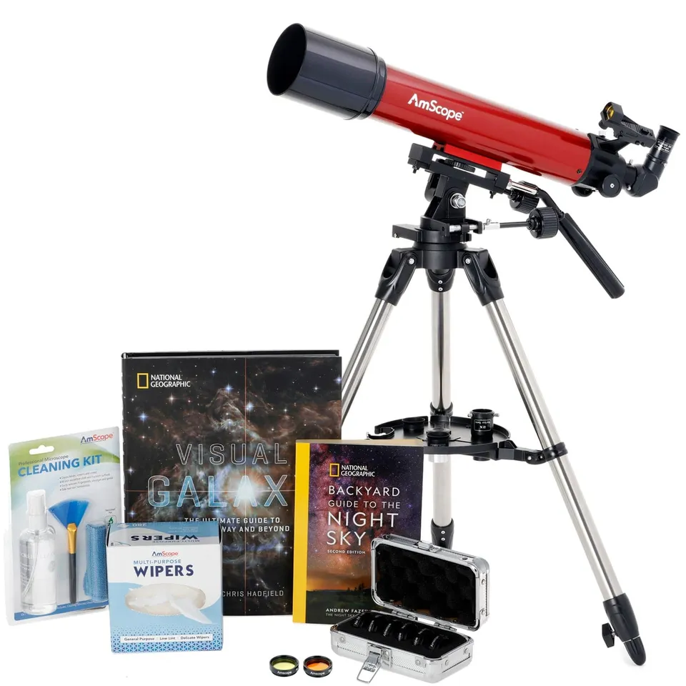 amscope-stellar-refraktor-teleskop-90mm-600mm-bundle-okulare image 1