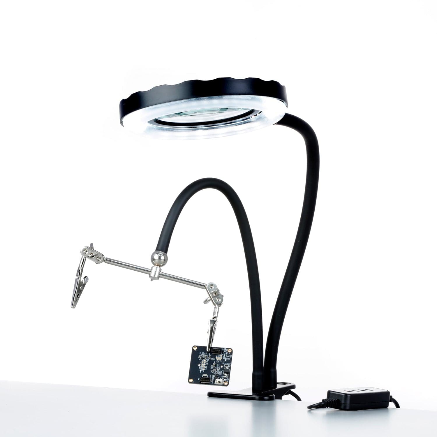amscope-magled-8090-lupenlampe-1-75x-led-schwarz-platinenhalter image 3