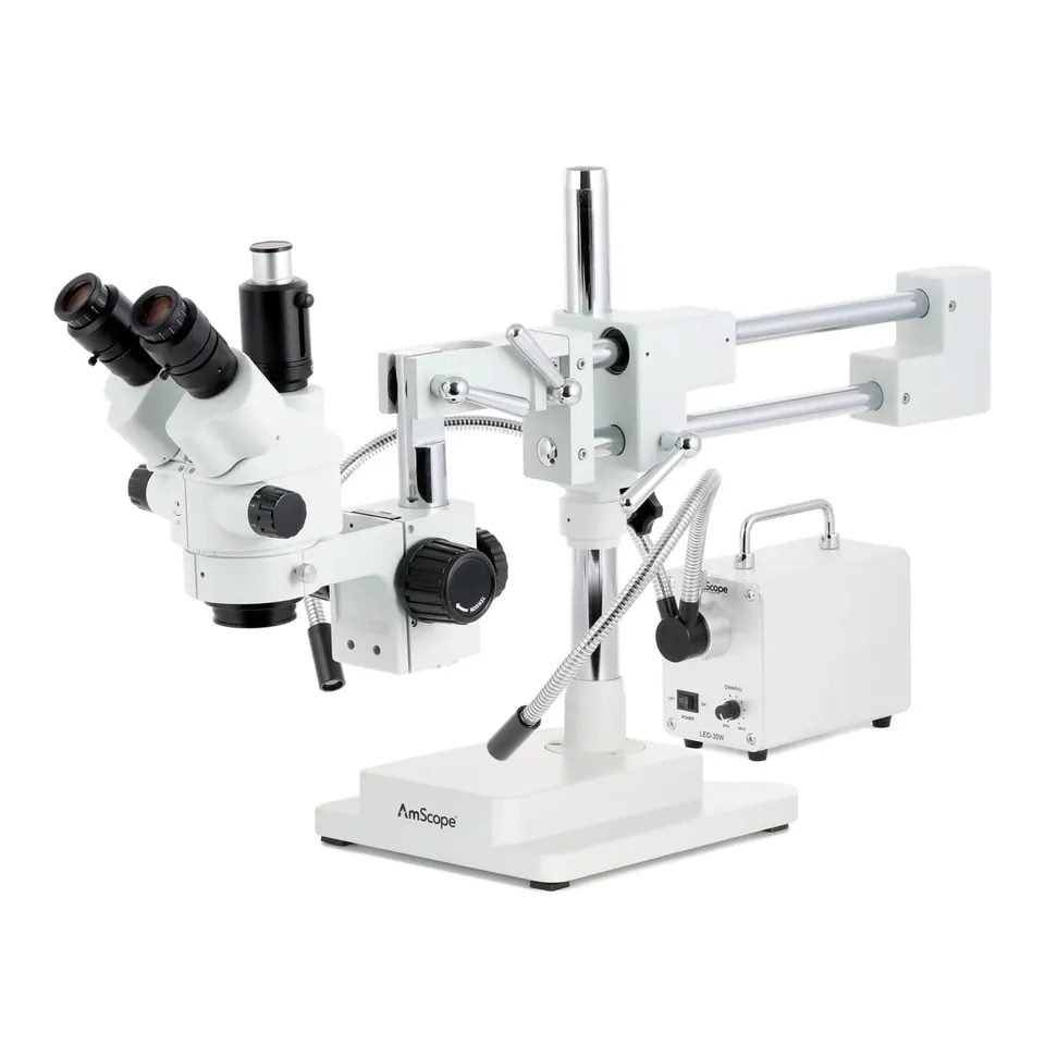 amscope-sm-4-stereomikroskop-7x-45x-doppelarm-stativ-led-licht image 1